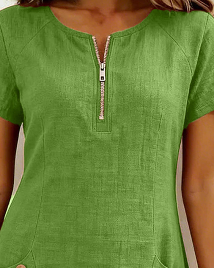 Romy | Cotton dress with zipper