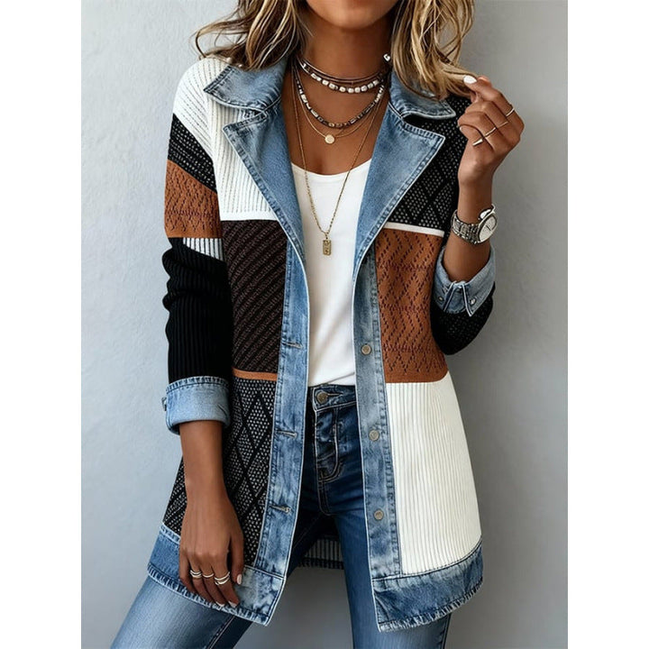 Ylva | Trendy jacket with denim details in a modern design