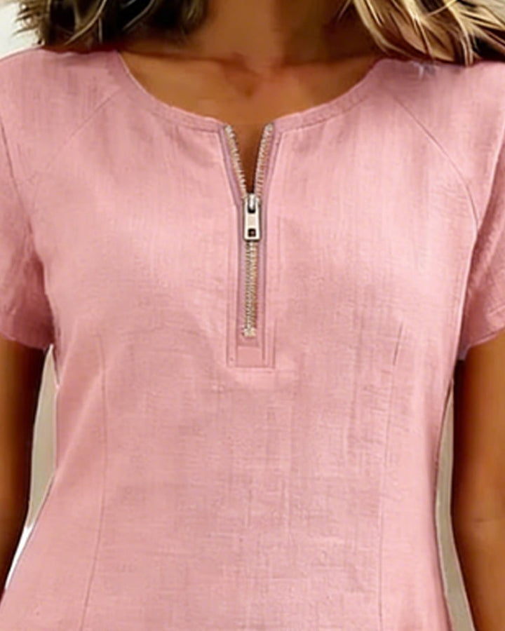 Romy | Cotton dress with zipper