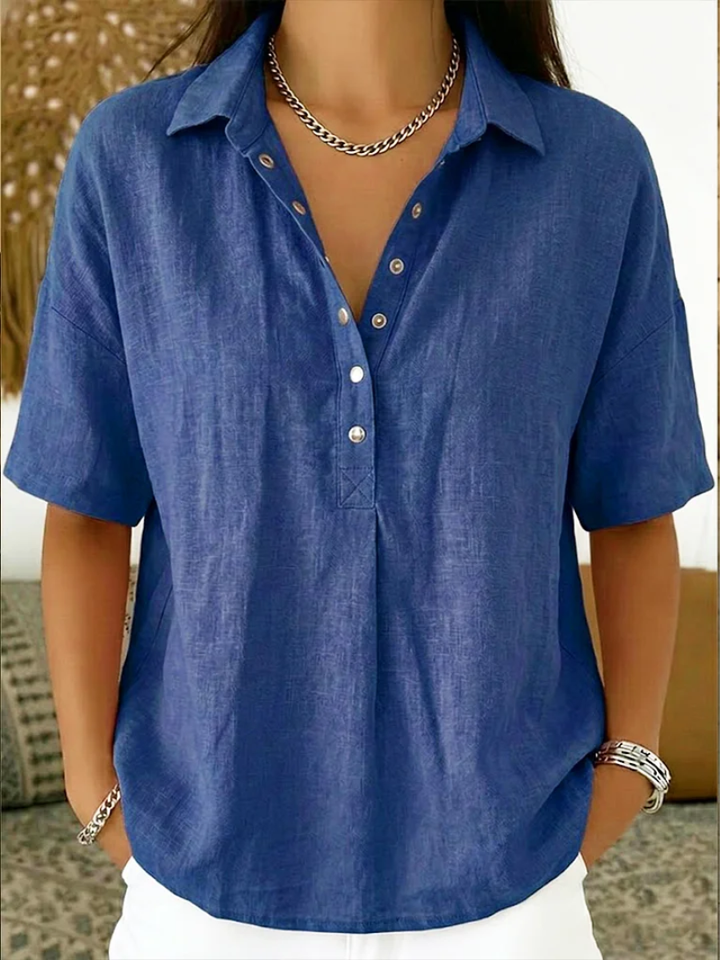 Madeline | Blouse with collar and button detail