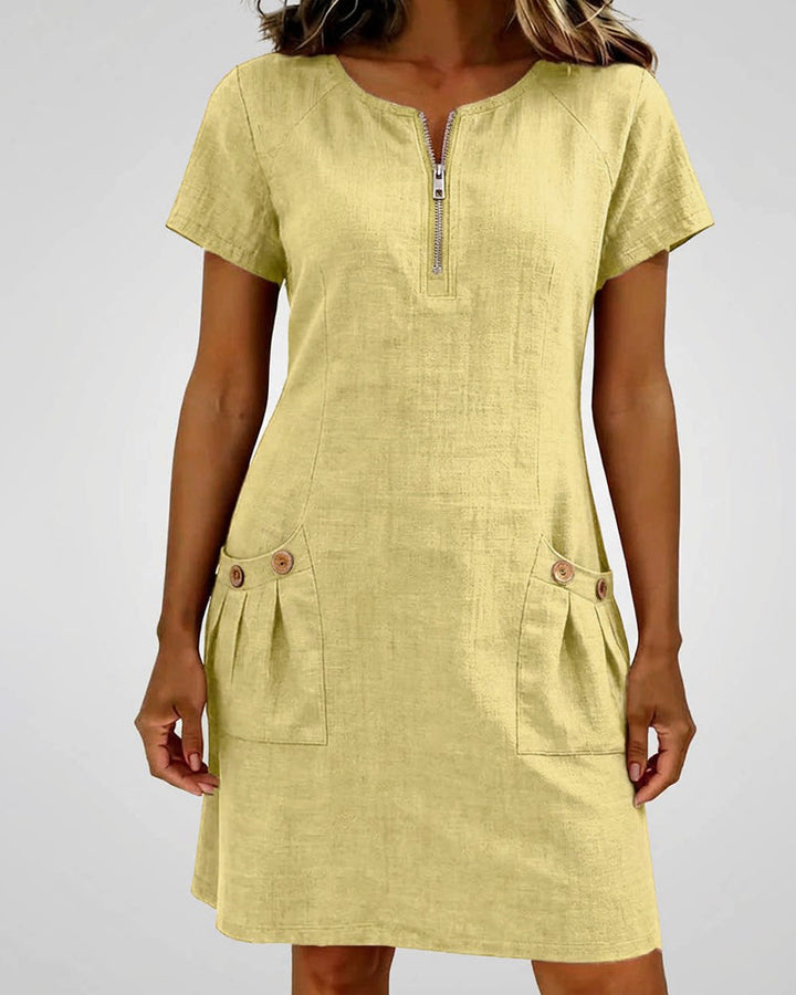 Romy | Cotton dress with zipper