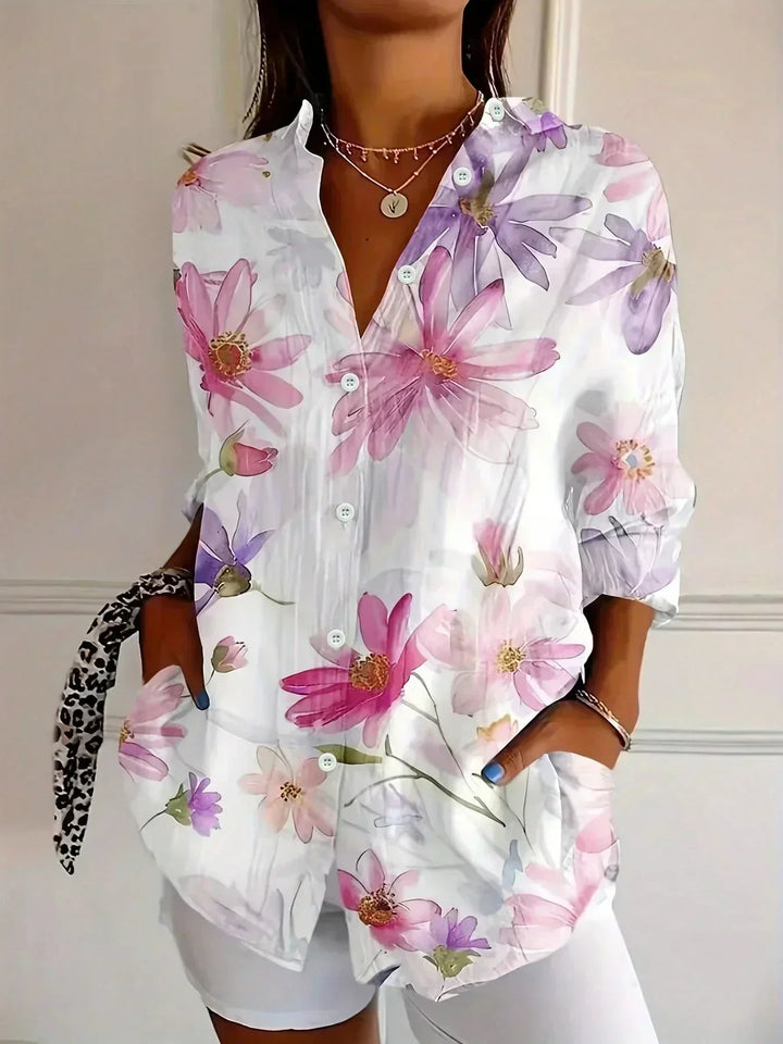 Rina | Blouse with colorful pattern