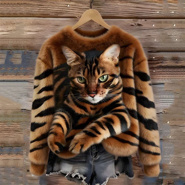 Sanne | Sweater With Cat Print