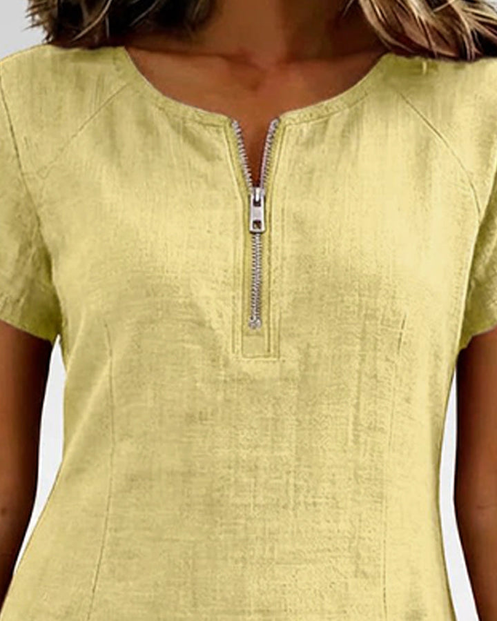 Romy | Cotton dress with zipper