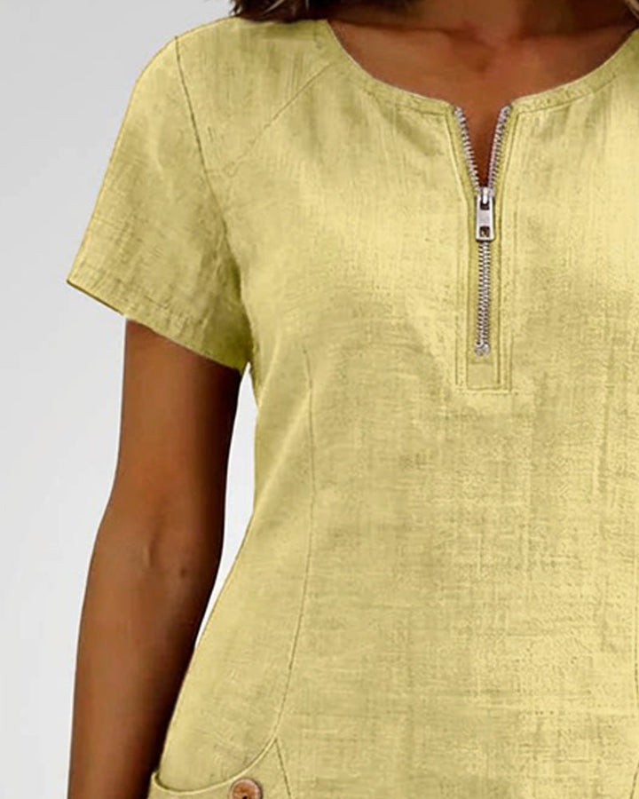 Romy | Cotton dress with zipper