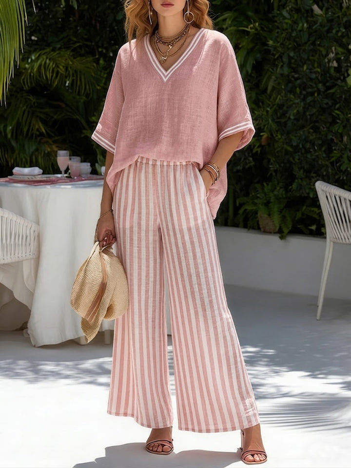 Alira | Striped Linen Duo Set