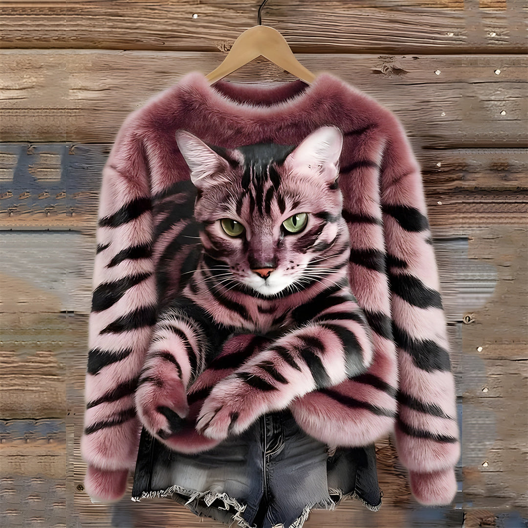 Sanne | Sweater With Cat Print